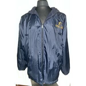 Men’s Syracuse Fleece Lined Reversible‎ Hooded Jacket Size LG By Vos Sports